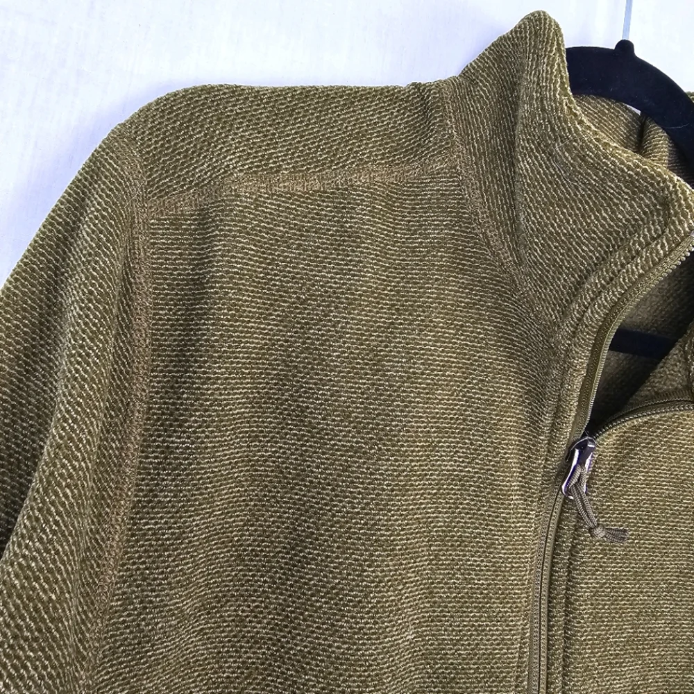 The North Face 1/4 Zip Pullover Jacket Fleece Green Textured‎ Men's Size Medium